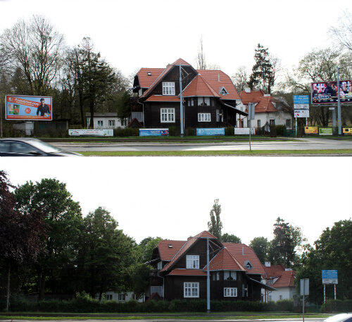Likwidację nielegalnych reklam umożliwiło już zarządzenie prezydenta miasta nr 104/13 ze stycznia 2013 r. Na zdjęciu otoczenie domu koło Parku Oliwskiego.
