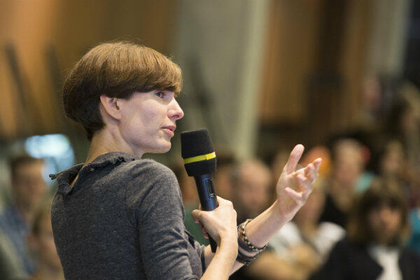 Marta Siciarek, szefowa CWII, podczas spotkania w ECS.
