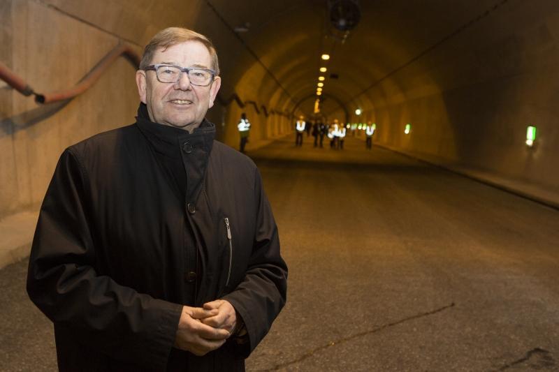 Grudzień 2015. Ryszard Trykosko wizytuje tunel pod Martwą Wisłą, ostatnią wielką inwestycję, którą nadzorował, jako prezes Gdańskich Inwestycji Komunalnych