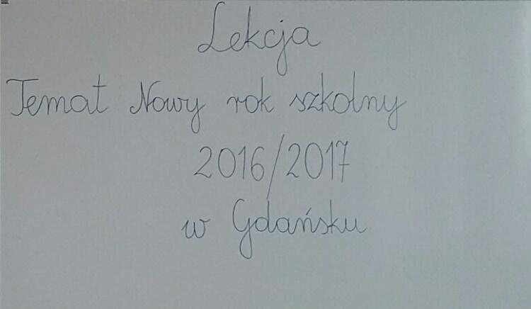 Nowy rok szkolny 2016/2017 w Gdańsku