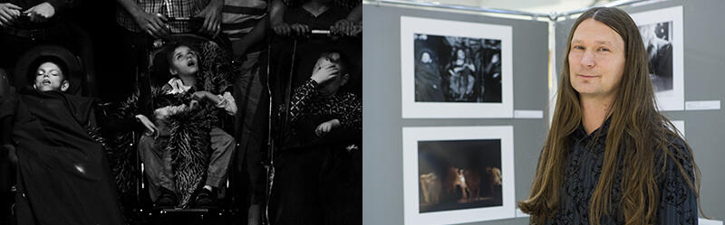 Maciej Książko – laureat nagrody za zdjęcie 'Gdzie?', po lewej nagrodzone zdjęcie