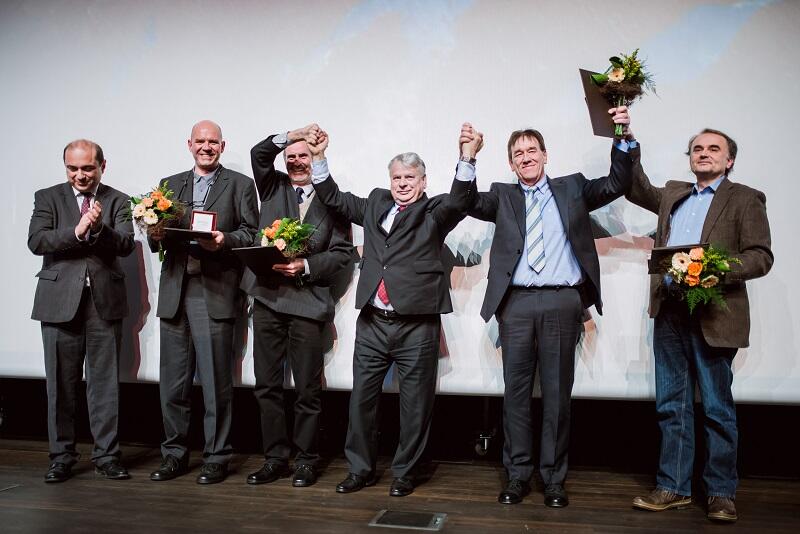 Od lewej: Basil Kerski, Thomas Zaremba, Viktor Witt, Bogdan Borusewicz, Bernd Schalbe i Axel Reitel