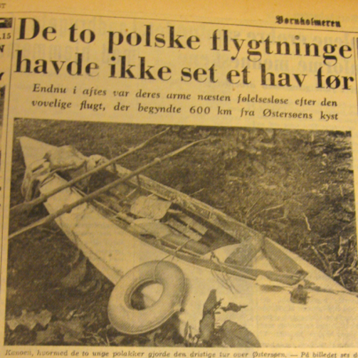Duńska gazeta z wiadomością, że Polacy dopłynęli na Bornholm kajakiem 