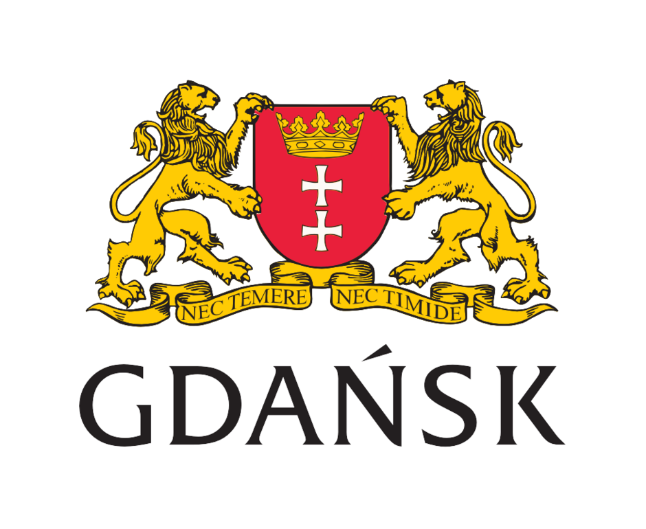 Logotypy Miasta Gdańska na potrzebę promocji projektów dofinansowanych ze środków budżetu Miasta Gdańska.