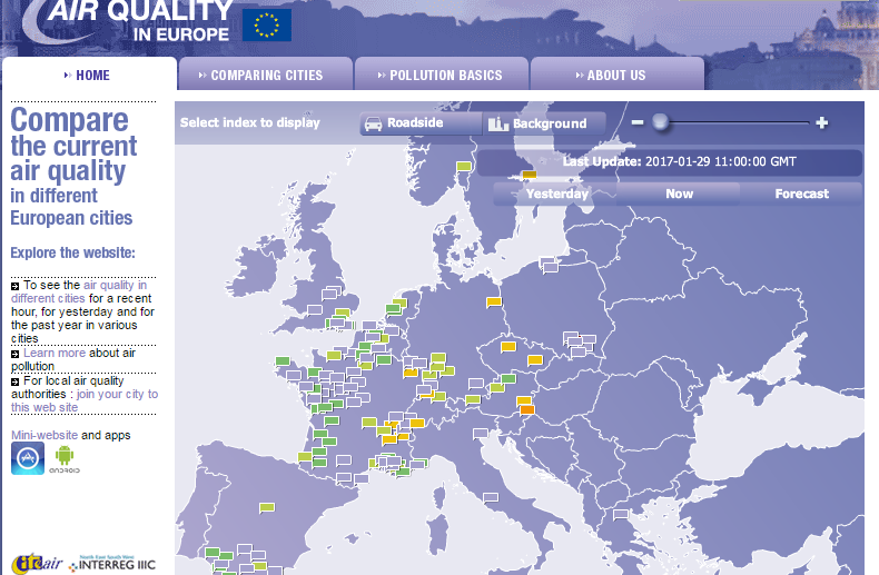 Jakie powietrze jest teraz w innych miastach Europy? Sprawdźcie na tej mapce!