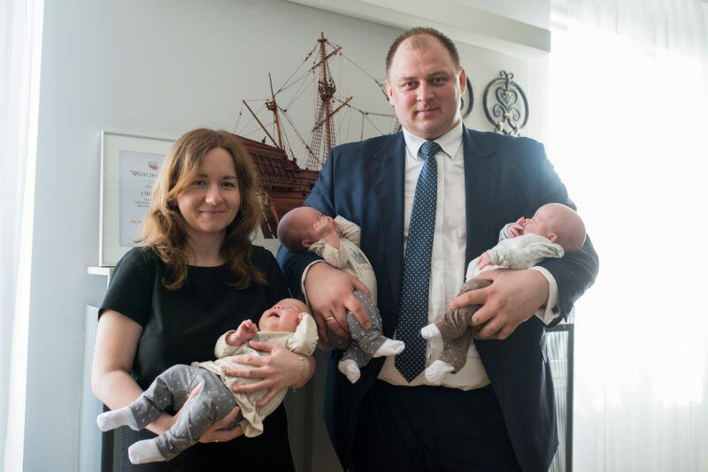 Kinga, Diana i Anna Ochlak przyszły na świat 13 grudnia 2016 r.