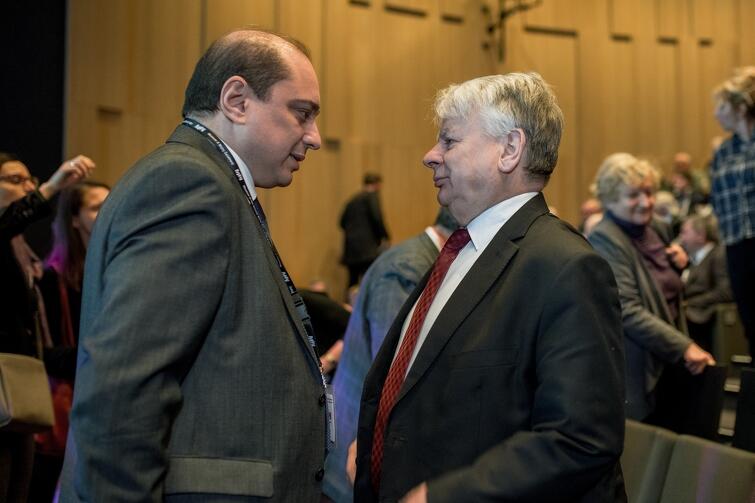 Basil Kerski - dyrektor ECS i Bogdan Borusewicz w lutym tego roku podczas prezentacji Wystawy Głównej Muzeum II Wojny Światowej