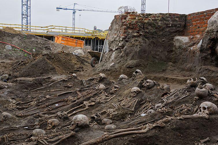 Odkryty przez archeologów z Dantiscum Pracowni Badań Archeologicznych fragment cmentarzyska Szpitala św. Gertrudy