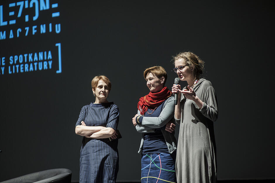 Urszula Kropiwiec, Magda Heydel i Justyna Czechowska podczas OwT 2015