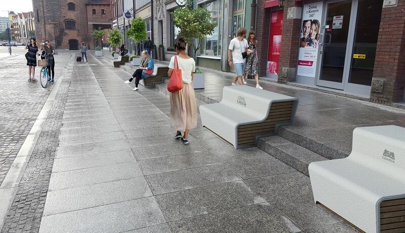 Wizualizacja całorocznych ławek przy ul. Stągiewnej z projektu zgłoszonego do konkursu Lechstarter