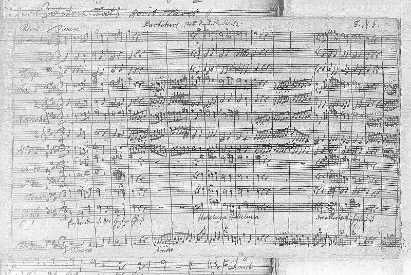 Kantata Erstanden ist der heilige Geist na pierwszy dzień Wielkanocy gdańskiego kompozytora Johanna Daniela Pucklitza, fragment manuskryptu ze zbiorów BG PAN PL-GD-Ms.Joh.240