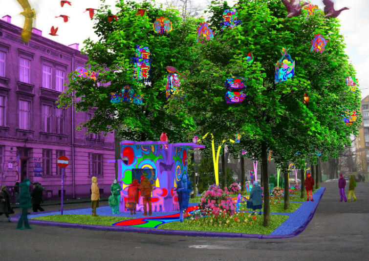 'Zapach koloru' - projekt Carmen Einfinger, I nagroda III edycji GZMG; w przygotowaniu do realizacji w rejonie ulicy Dolnej