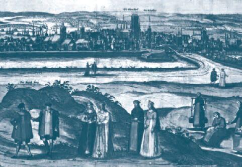 Widok Gdańska z 1573 roku, rycina Hogenberga