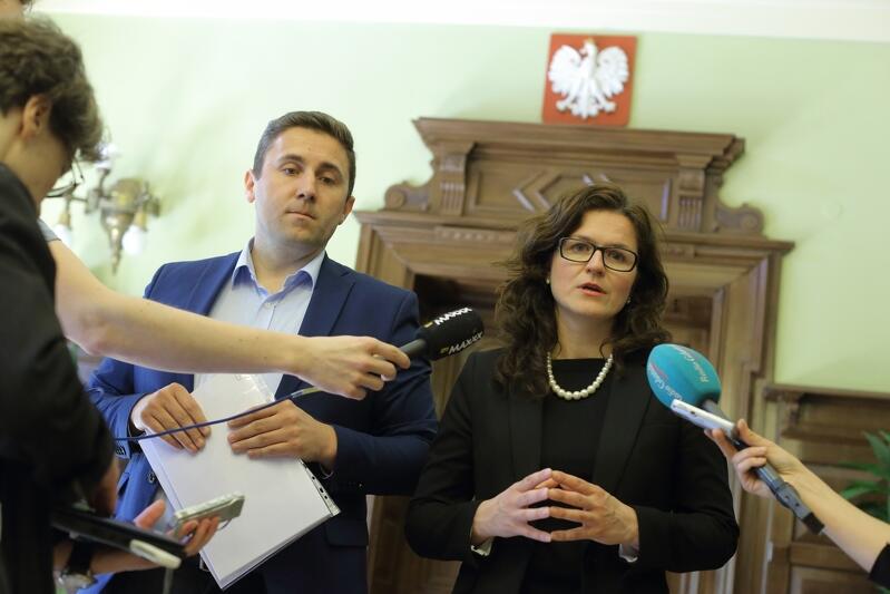 Aleksandra Dulkiewicz - wiceprezydent Gdańska i Piotr Borawski przewodniczący klubu radnych PO w RMG