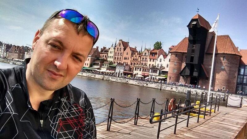 Selfie, które Grzegorz Reszka zrobił podczas Kręcenia Kilometrów dla Gdańska i wrzucił na swój profil na Facebooku