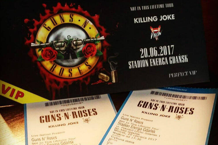 Wejściówki VIP na wtorkowy koncert Guns N' Roses - można je wygrać w ramach konkursu ogłoszonego przez prezydenta Gdańska Pawła Adamowicza