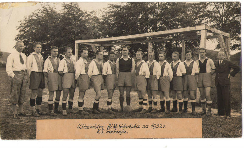 Piłkarze Gedanii w 1932 roku zostali wicemistrzami Wolnego Miasta Gdańska