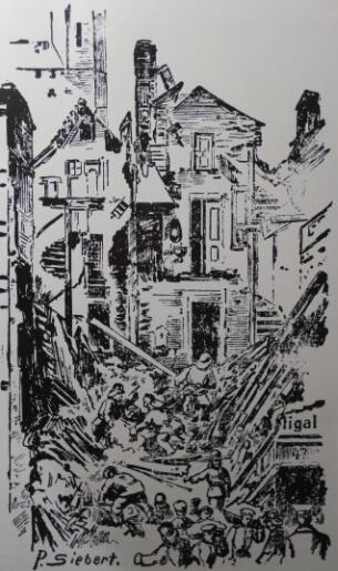 Peter Siebert wykonał wierne szkice zburzonych domów dla ‘Danziger Zeitung’