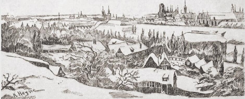 Zimowy Gdańsk na ilustracji z gwiazdkowego wydania ‘Danziger Zeitung’, 1927