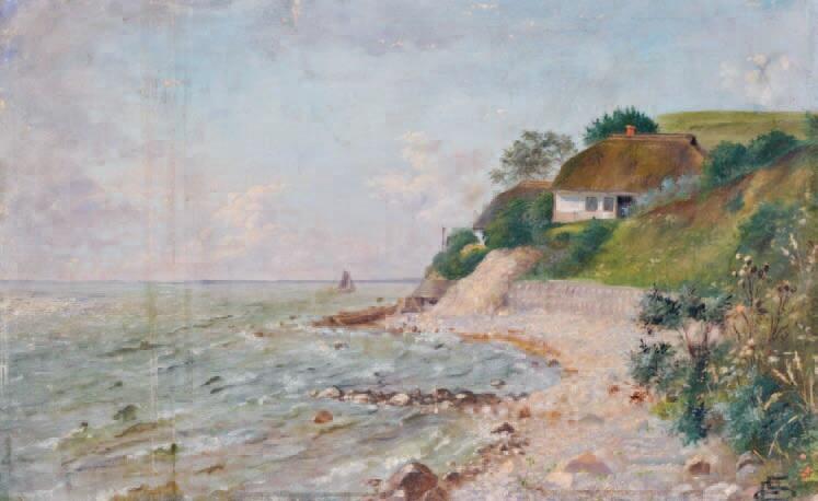 „Krajobraz morski” obraz R. Reinicka; może jest to klif w Orłowie?