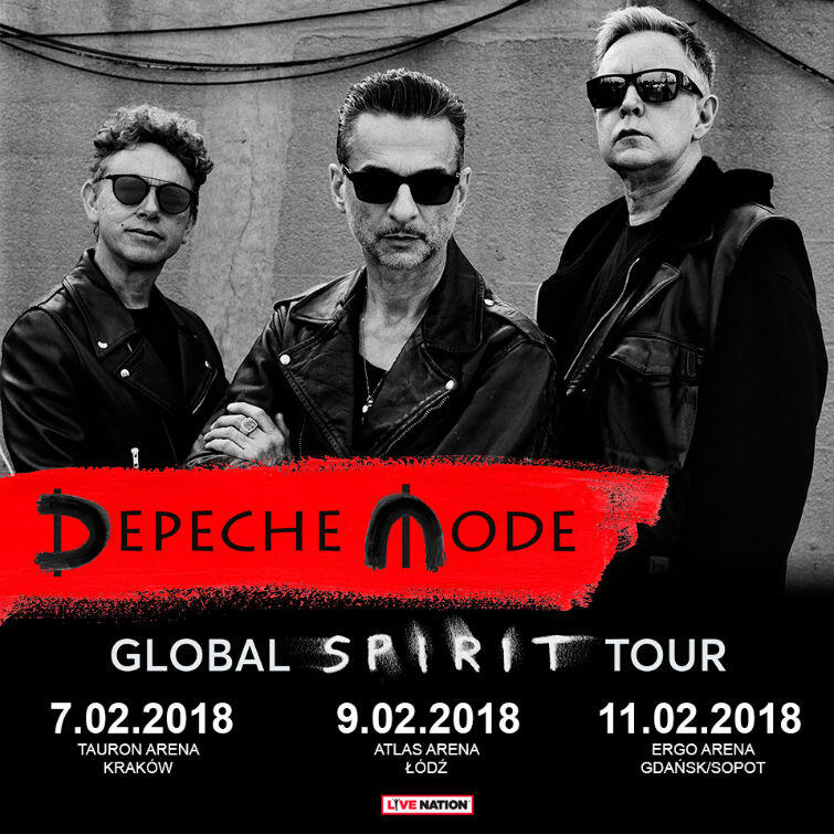 Plakat promujący koncerty Depeche Mode w Polsce