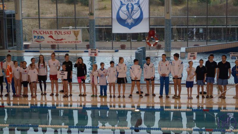 Zawody Klubów Pływannia w Płetwach w Kościerzynie w 2015 roku, ekipa pływaków z Gdańskiego Klubu Płetwonurków Neptun
