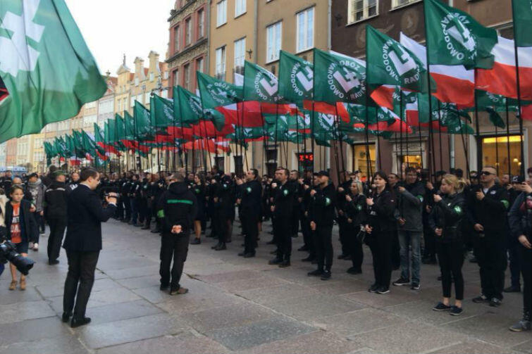 Manifestacja w Gdańsku w sobotę, 14 kwietnia 2018 roku, pod sztandarami ONR