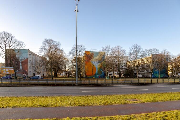 'Port Wrzeszcz' to cztery sąsiednie murale na blokach przy ul. Grunwaldzkiej