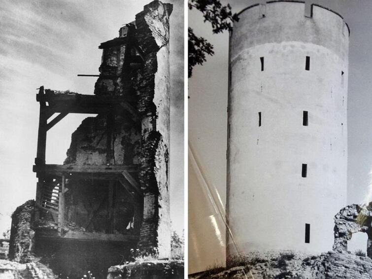 Wieża Twierdzy - po katastrofie w latach 50.tych XX w. i po odbudowie, po roku1962