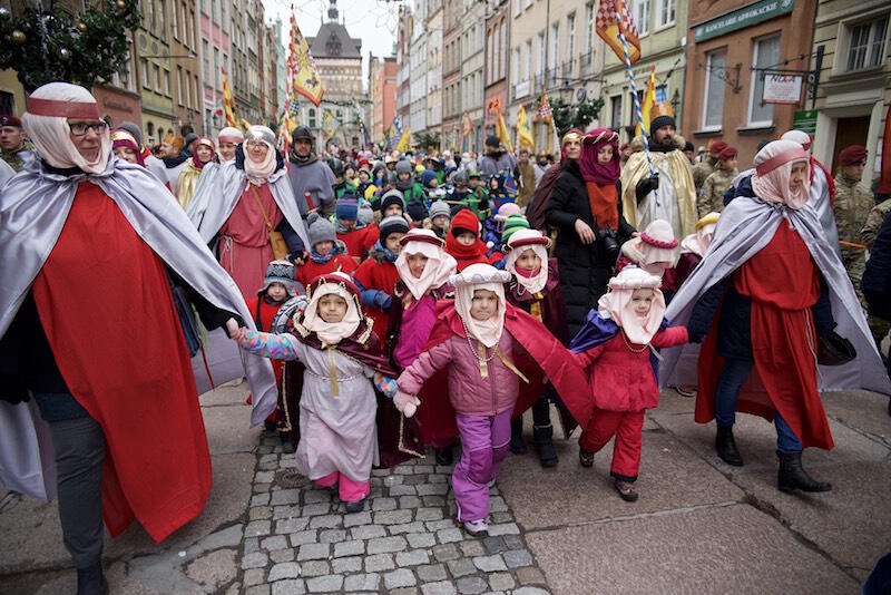 Gdański Orszak Trzech Króli składa się nie tylko z osób dorosłych, ale też z uroczo przebranych dzieci