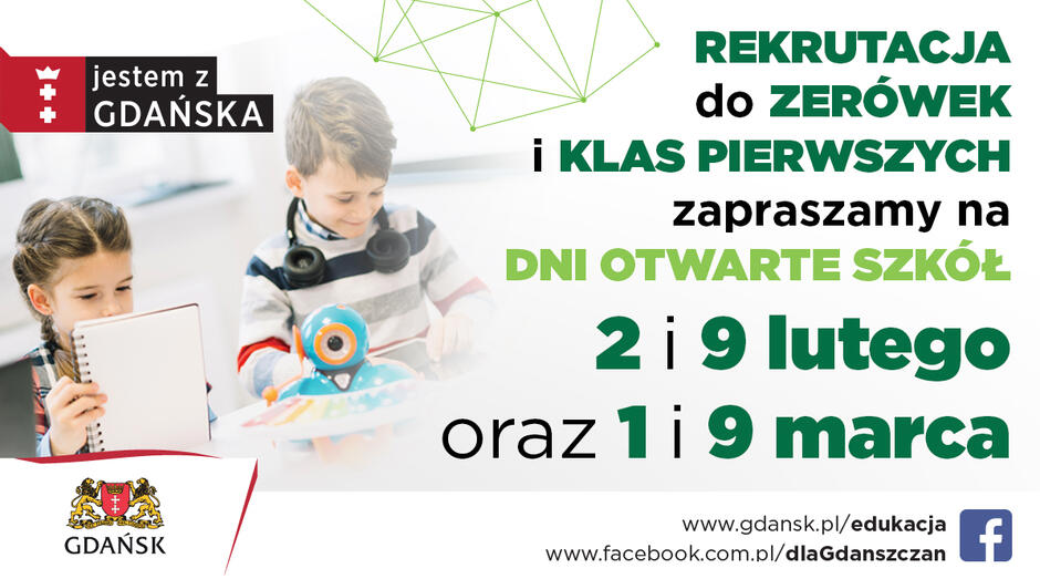 Zachęcamy rodziców i dzieci do udziału w Dniach Otwartych w gdańskich szkołach w lutym i marcu. 