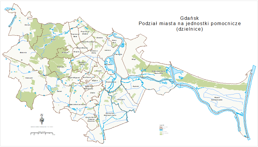 Podział miasta na jednostki pomocnicze (dzielnice)