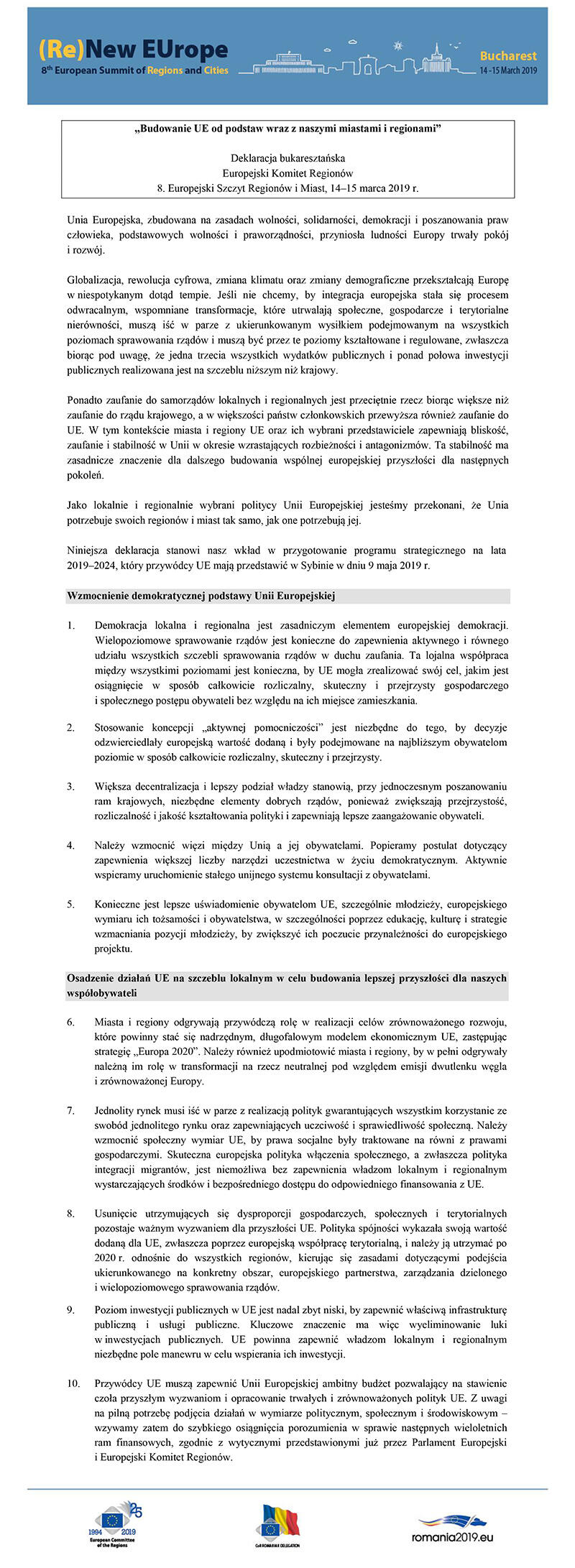 Deklaracja Bukaresztańska