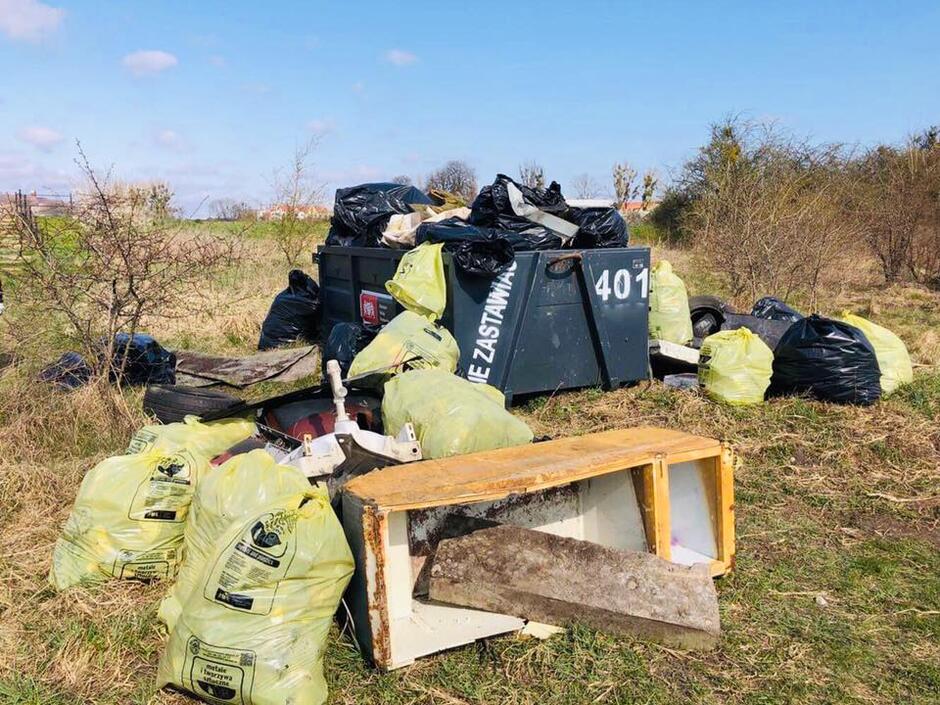 To tylko część śmieci, które zebrano w trakcie sobotniej akcji sprzątania Olszynki