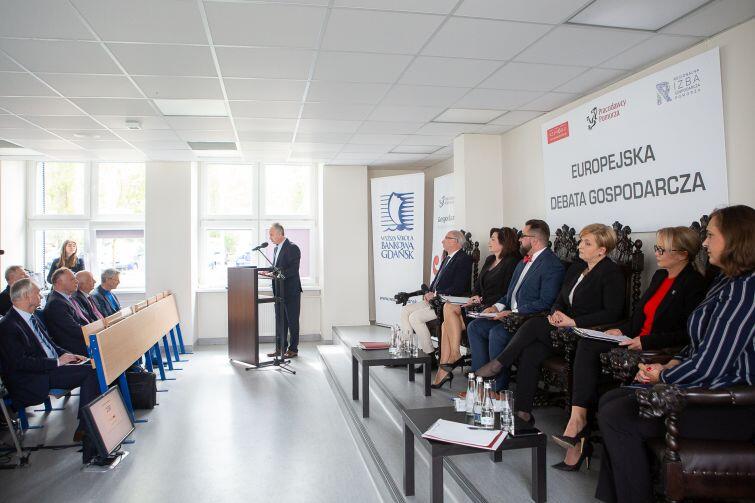 Europejska Debata Gospodarcza w Wyższej Szkole Bankowej w Gdańsku zorganizowana przez organizacje przedsiębiorców pomorskich