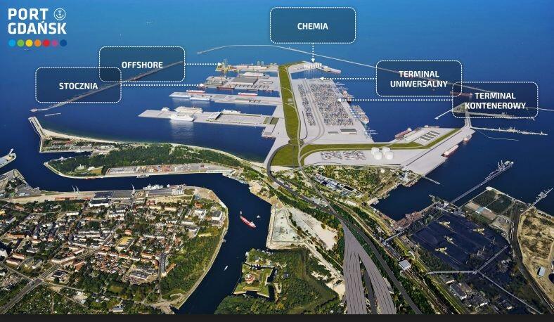 Powstać mają m.in. dwa terminale kontenerowe, terminal offshore i gazowy (LNG), przestrzeń dla stoczni i statków pasażerskich
