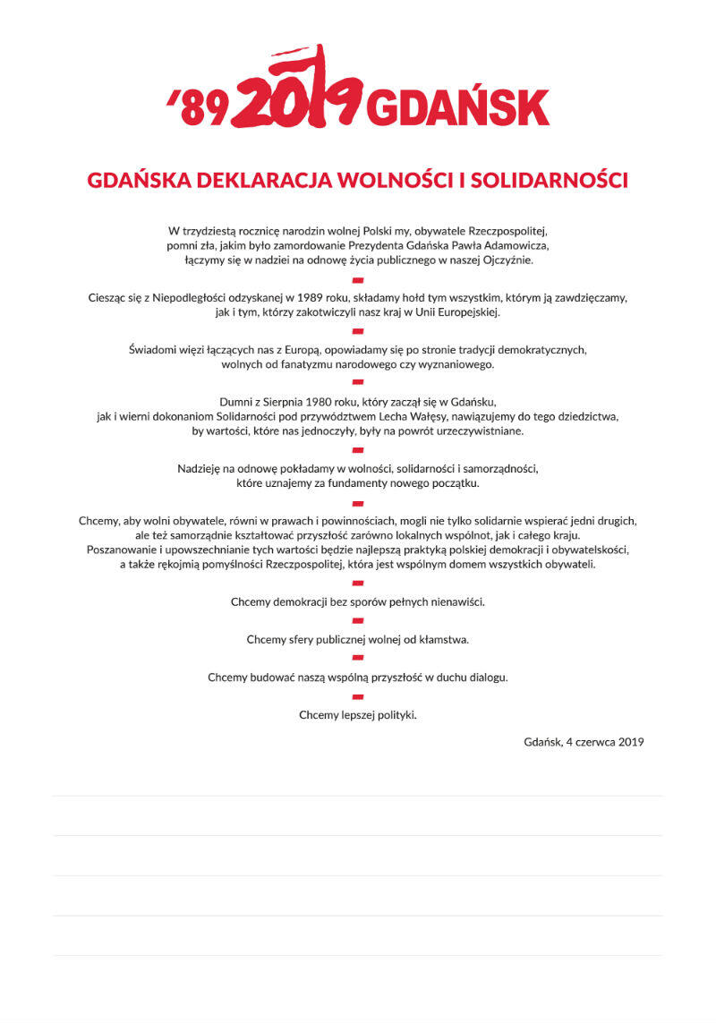 deklaracja po polsku mala