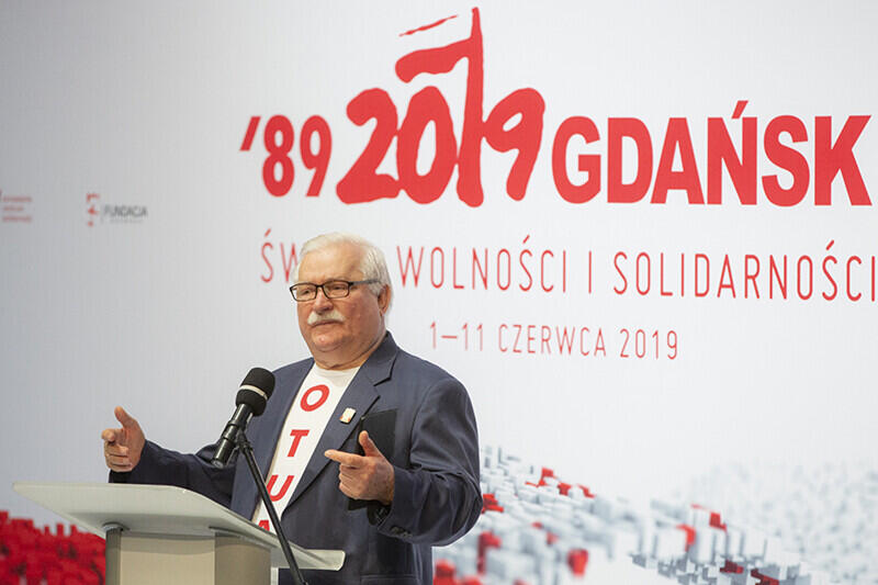 30 lat polskiej demokracji. Spotkanie z okazji rocznicy częściowo wolnych wyborów 4 czerwca 1989 r. Gdańsk, Europejskie Centrum Solidarności. Nz. były Prezydent RP Lech Wałęsa