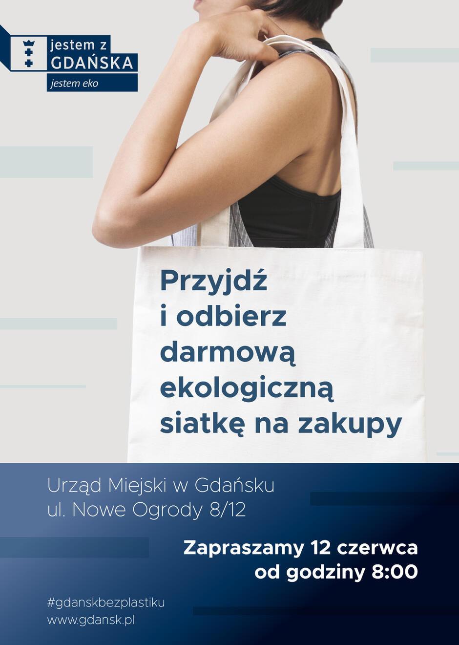 Na mieszkańców czeka 2000 bezpłatnych, ekologicznych toreb oznakowanych logo kampanii Gdańsk bez plastiku  