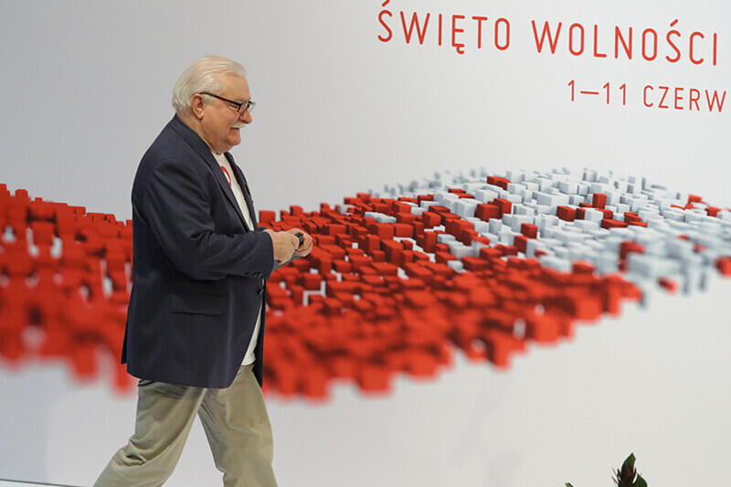Lech Wałęsa podczas obchodów Święta Wolności i Solidarności