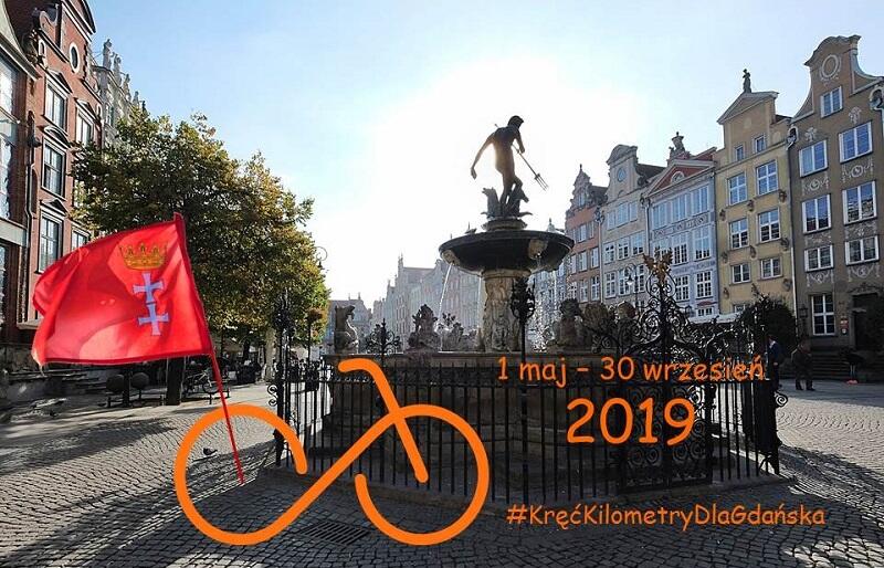 Wariacja na temat logo kampanii Kręć Kilometry w gdańskie interpretacji Tadeusza Wróbla