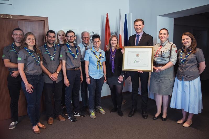 Z przedstawicielami i przedstawicielkami WOSM i WAGGGS, spotkał się Piotr Grzelak, z-ca prezydenta Gdańska - nasze miasto jest gospodarzem Europejskiego Jamboree 2020