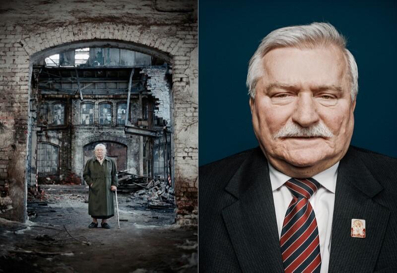 Portrety Anny Walentynowicz i Lecha Wałęsy z cyklu Bohaterowie Solidarności