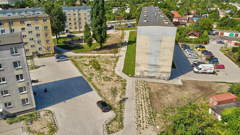 Na Stogach zakończył się pierwszy etap większego miejskiego projektu odwodnienia podwórzy w tej dzielnicy