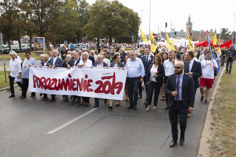 Marsz Sektorówki ulicami Gdańska w 39. rocznicę podpisania Porozumień Sierpniowych