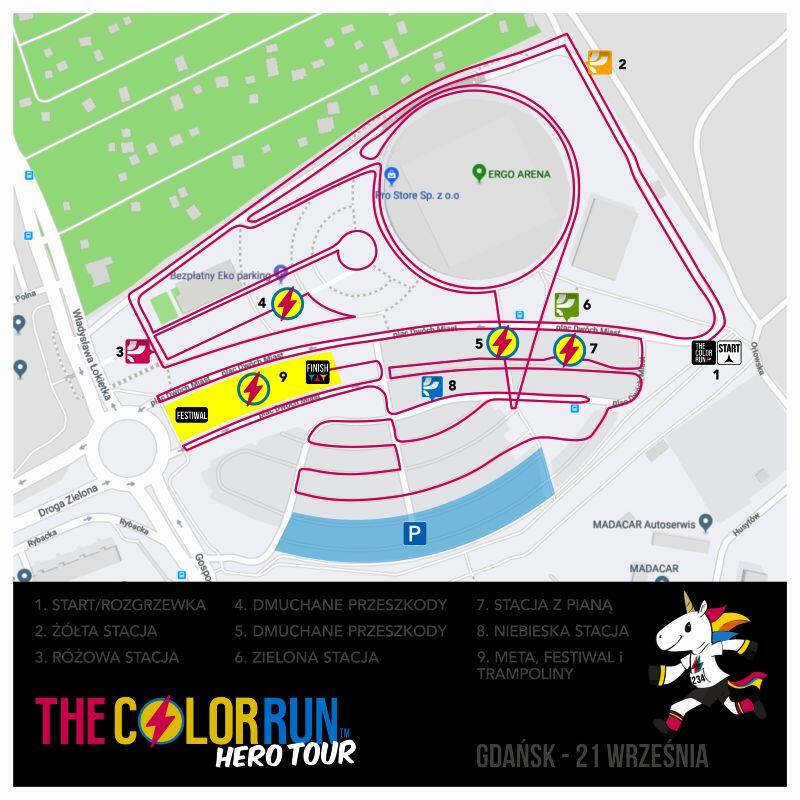 Plan sytuacyjny The Color Run 2019 w Gdańsku