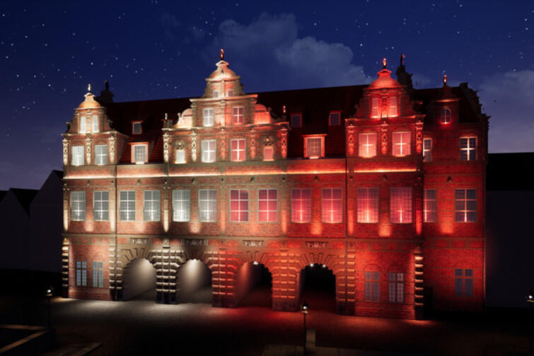 Iluminacja na Zielonej Bramie - tak prezentować się będzie oddział Muzeum Gdańska już 10 listopada