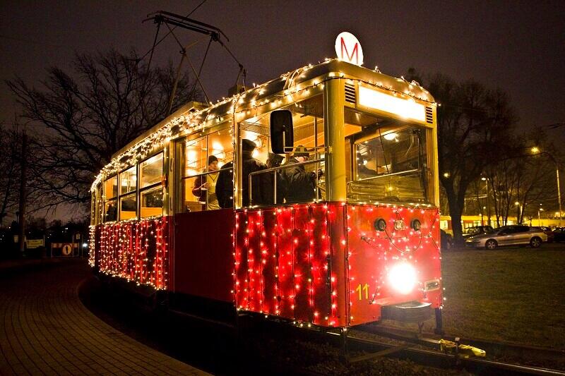 Tramwaj linii M - świątecznej, od 19 grudnia do 30 grudnia 2019 r. na torach, z przerwą w Wigilię i święta