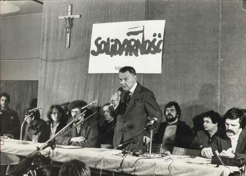 Lech Bądkowski podczas strajków w sierpniu 1980 r.
