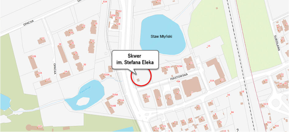Lokalizacja skweru Eleka w Oliwie
